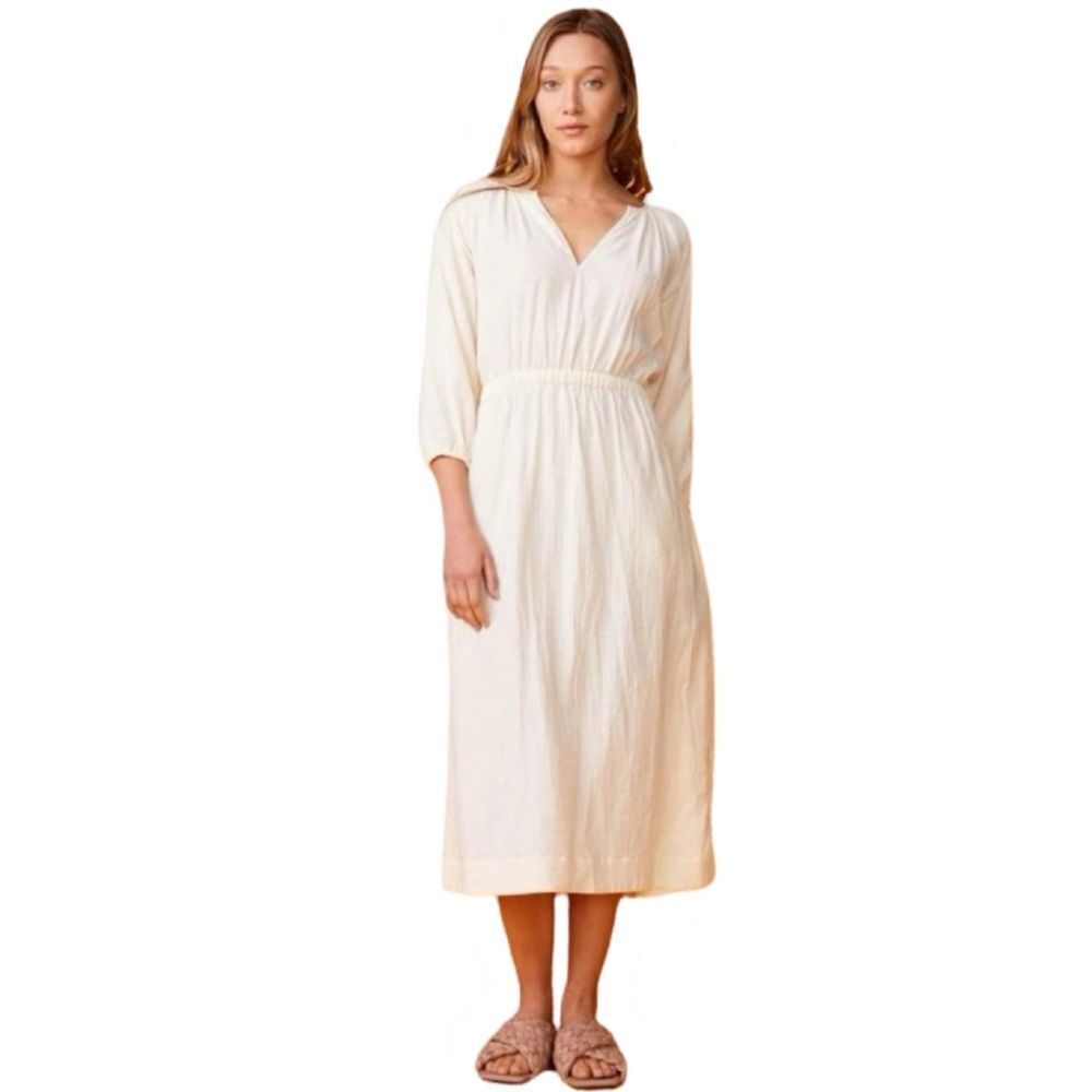 NWT Monrow Long-Sleeve Gauze Open-Back Midi Dress